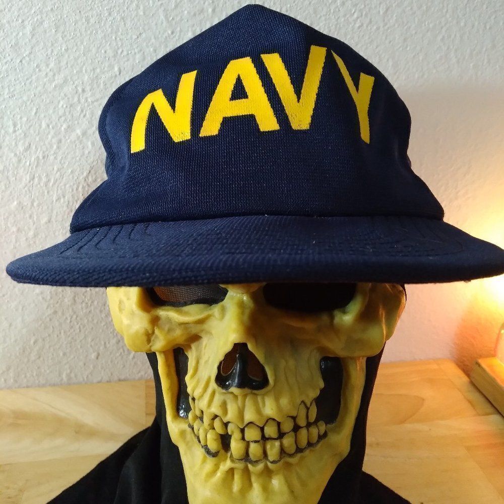 Vintage Navy Trucker Snap Back Hat